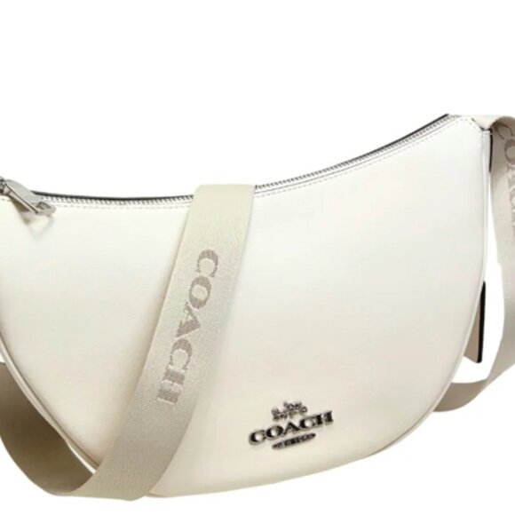 NWT ✅ Coach PACE Smooth Leather Shoulder Bag CT644 CHALK / SILVER⭐ NWT - Picture 10 of 17